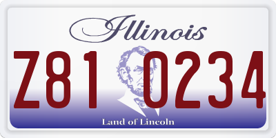 IL license plate Z810234