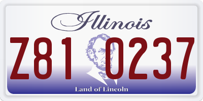 IL license plate Z810237