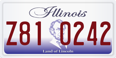 IL license plate Z810242