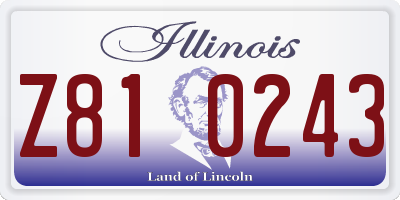 IL license plate Z810243