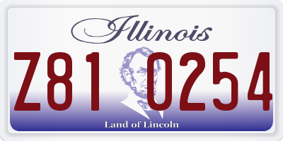 IL license plate Z810254