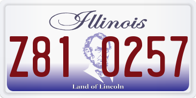 IL license plate Z810257