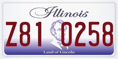 IL license plate Z810258