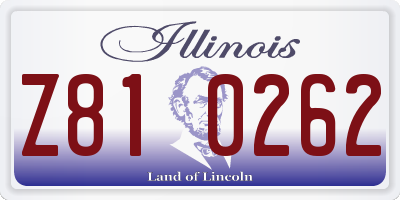 IL license plate Z810262