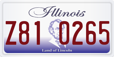 IL license plate Z810265