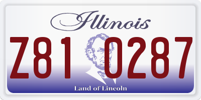 IL license plate Z810287