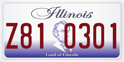 IL license plate Z810301