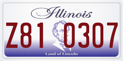 IL license plate Z810307