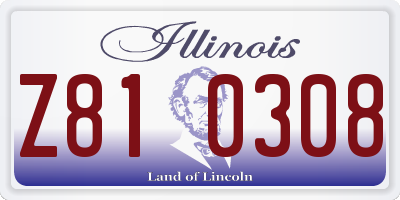IL license plate Z810308