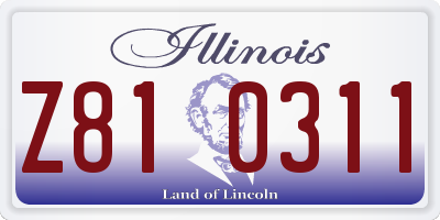 IL license plate Z810311
