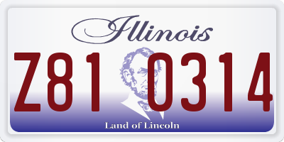 IL license plate Z810314