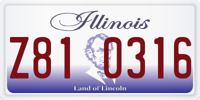 IL license plate Z810316