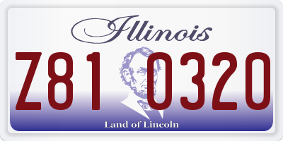 IL license plate Z810320