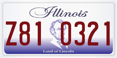 IL license plate Z810321