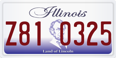 IL license plate Z810325