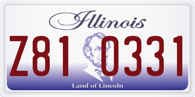 IL license plate Z810331