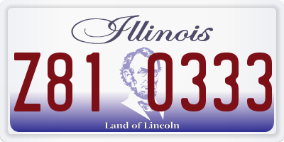 IL license plate Z810333