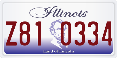 IL license plate Z810334