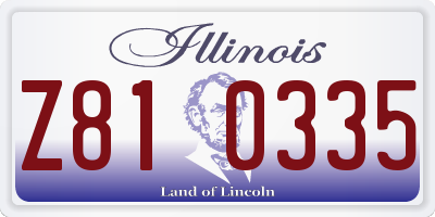 IL license plate Z810335