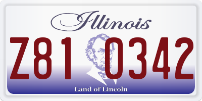 IL license plate Z810342