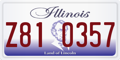 IL license plate Z810357
