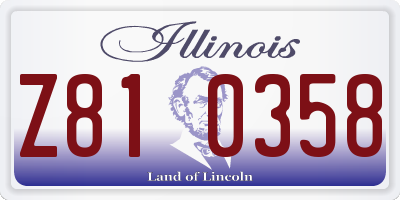 IL license plate Z810358
