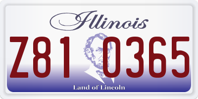 IL license plate Z810365