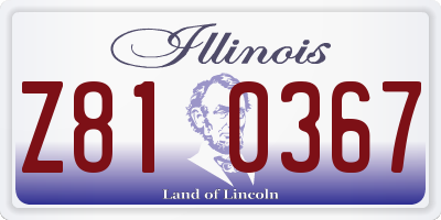 IL license plate Z810367