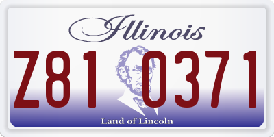 IL license plate Z810371