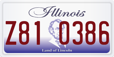 IL license plate Z810386
