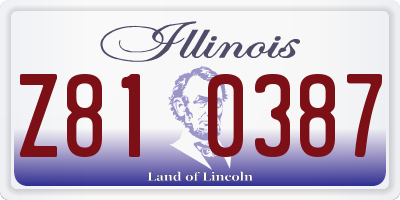 IL license plate Z810387