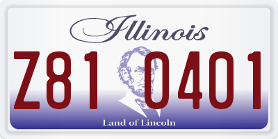 IL license plate Z810401