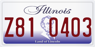 IL license plate Z810403