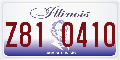 IL license plate Z810410