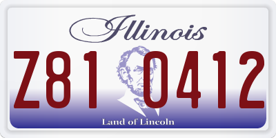 IL license plate Z810412