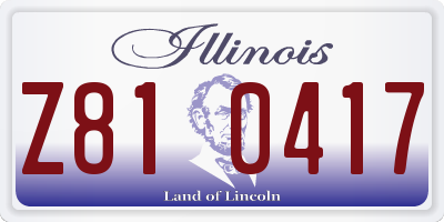 IL license plate Z810417
