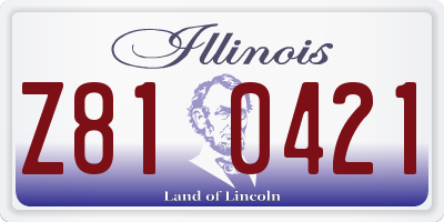 IL license plate Z810421