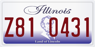 IL license plate Z810431