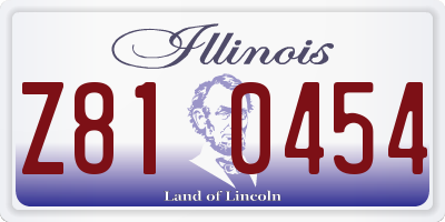 IL license plate Z810454
