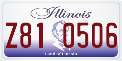 IL license plate Z810506