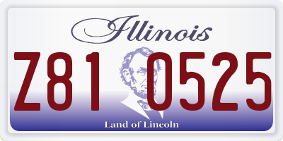 IL license plate Z810525
