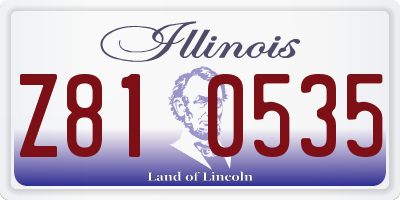 IL license plate Z810535