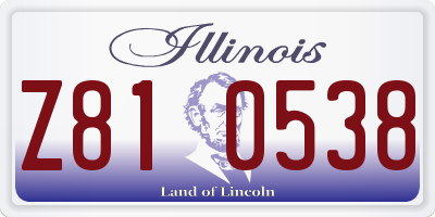 IL license plate Z810538