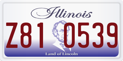 IL license plate Z810539