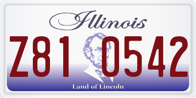 IL license plate Z810542