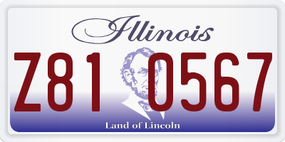 IL license plate Z810567