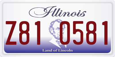 IL license plate Z810581