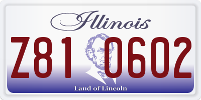 IL license plate Z810602
