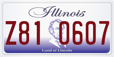 IL license plate Z810607