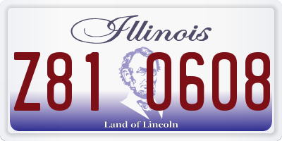 IL license plate Z810608